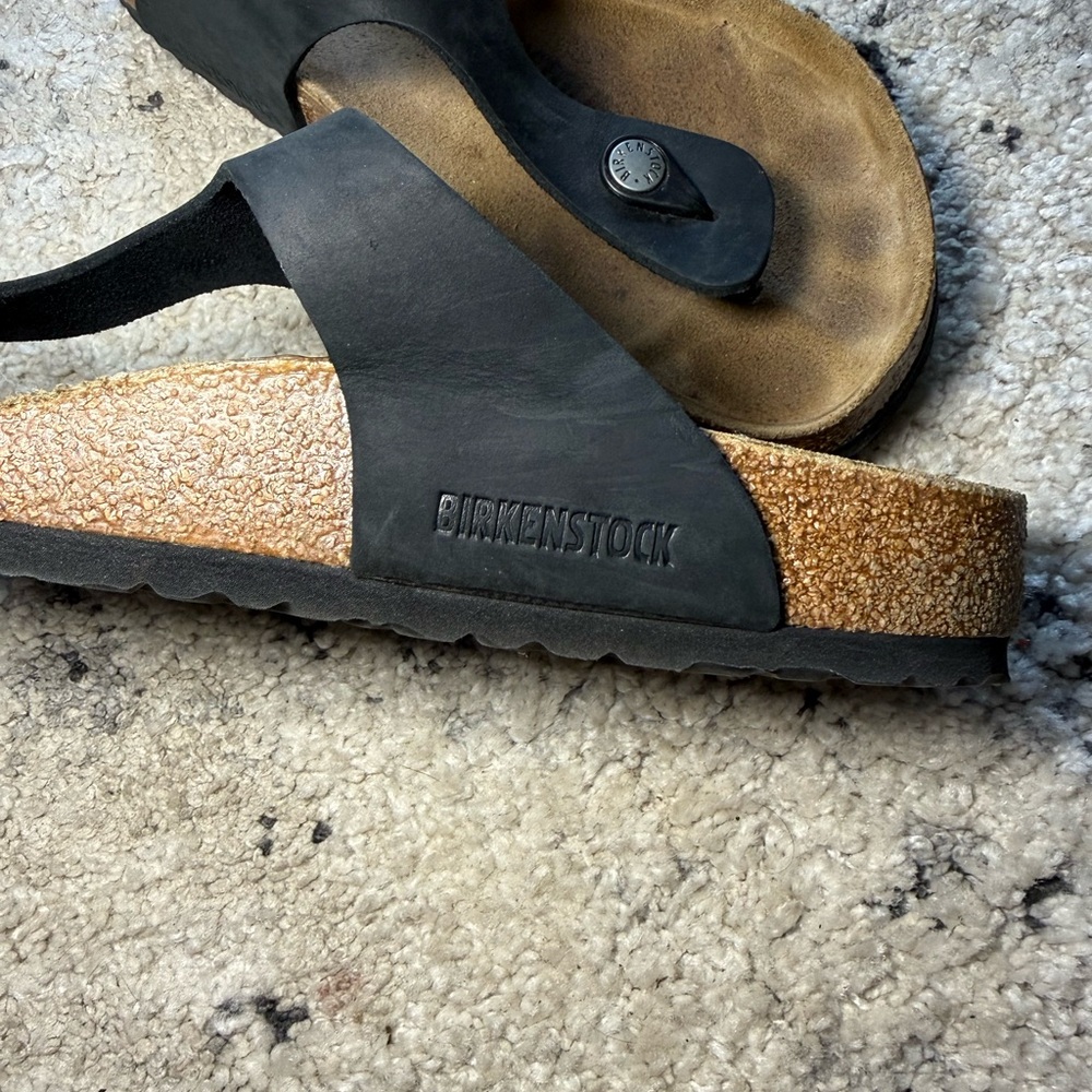 Birkenstock Black Thong Sandals with Buckle - Picture 2 of 4